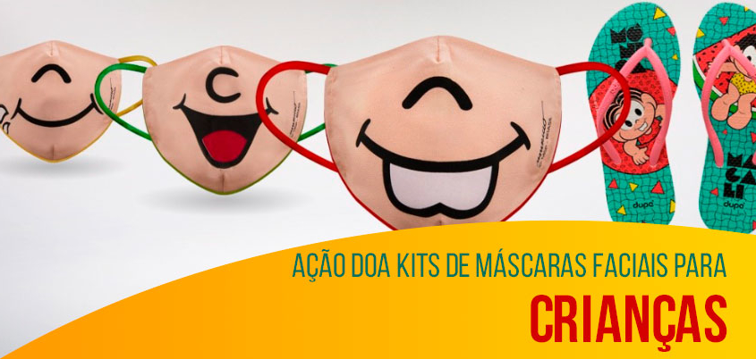 Ação doa kits de máscaras faciais para crianças