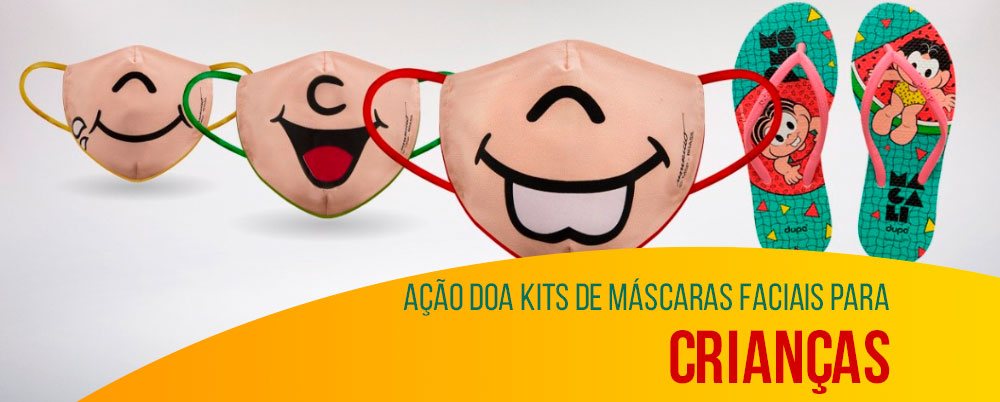 Ação doa kits de máscaras faciais para crianças