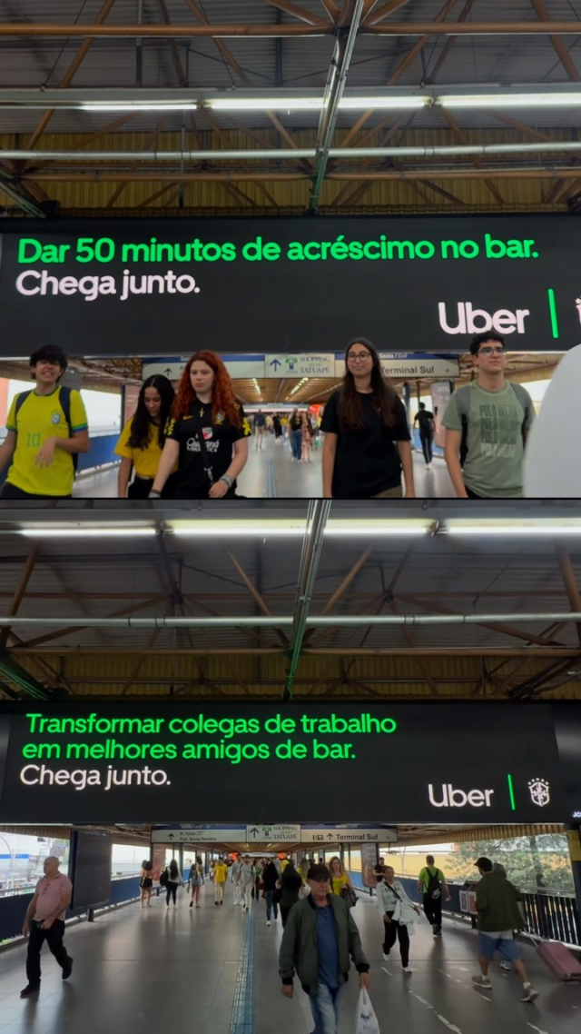 Segunda etapa da Copa, jogaço Brasil X Japão nesta segunda-feira e aquele encontro com os amigos!

Celebrando esta nova fase, a @uber_br torce e #ChegaJunto da torcida, levando toda a emoção pras ruas antes e depois da partida.

Vem com a gente!

#Acessooh #OOHDeVerdade #AHomeDoOutOfHome #CopaDoMundo2026