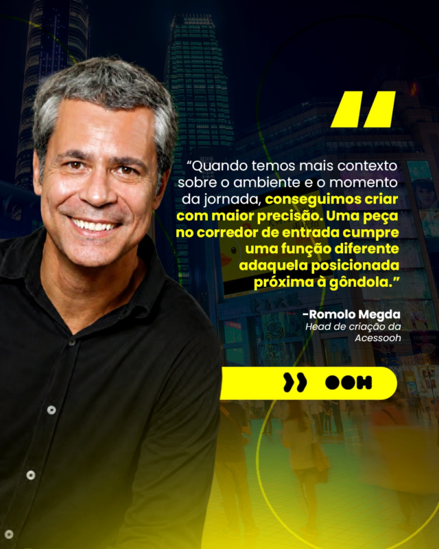 Sabe qual o segredo para criar campanhas que realmente fazem sentido com o ponto de venda? Nosso Head de Criação, @rmegda, vai direto ao ponto: alinhar a criatividade ao comportamento do consumidor. Afinal, uma comunicação de sucesso não se apoia em formatos genéricos, ela exige uma leitura profunda do ambiente para garantir que a mensagem e o tom sejam os mais precisos para cada etapa da jornada de compra. 
 
Para entender melhor como o contexto orienta a criação e gera resultados reais no varejo, vale a pena conferir a participação e o conteúdo recente da nossa equipe no especial do @meioemensagem. 
 
Acesse o link na bio para saber mais. 
 
#Acessooh #AHomeDoRetailMedia #InStore #CriacaoEstrategica #JornadaDeCompra #MarketingDeVarejo
