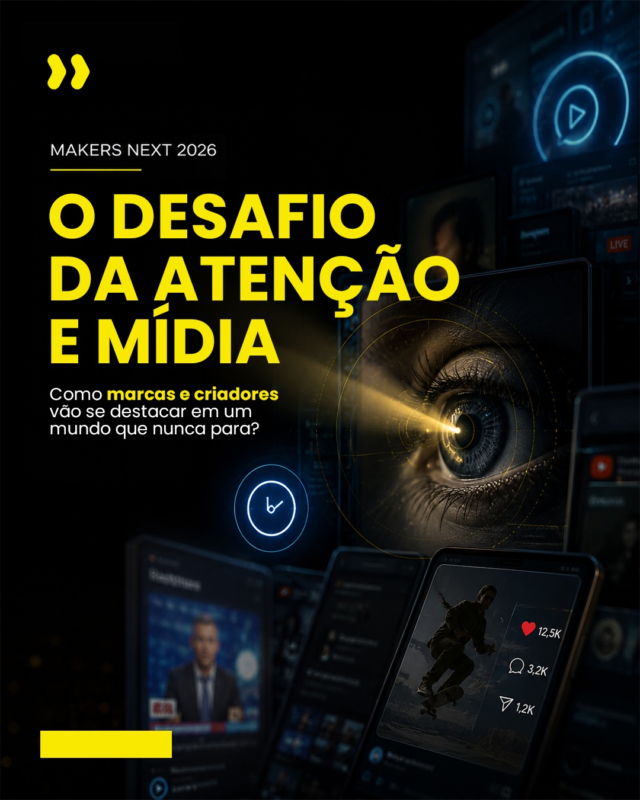 Em um mundo saturado de mensagens e múltiplas telas, como as marcas conseguem conquistar a verdadeira atenção das pessoas? Essa é a grande provocação que levaremos para a edição inaugural do Makers Next 2026. Esse evento idealizado pela @somosmakers  que reúne líderes responsáveis por transformar estratégias de marketing em realidade.
 
A Acessooh assume a curadoria do território "Atenção & Mídia". Nossa Head de Mídia, Planejamento e Inteligência de Negócio, @luserra, vai conduzir um painel imperdível sobre como transformar a simples presença publicitária em relevância absoluta para o consumidor.
 
Neste encontro, ela vai conectar tendências, aprendizados profundos de mídia contextual e a experiência prática de marcas que se destacam na economia da atenção. A discussão de mercado precisa evoluir da lógica focada apenas em canais para uma estratégia inteligente baseada em contexto, relevância e comportamento. 
 
Acompanhe nas nossas redes essa troca de experiências e descubra como construir valor real e contínuo ao longo de toda a jornada do seu cliente.
 
#MakersNext #Acessooh #MarketingEstrategico #MidiaContextual #ComportamentoDoConsumidor #LiderancaMarketing #EconomiaDaAtencao