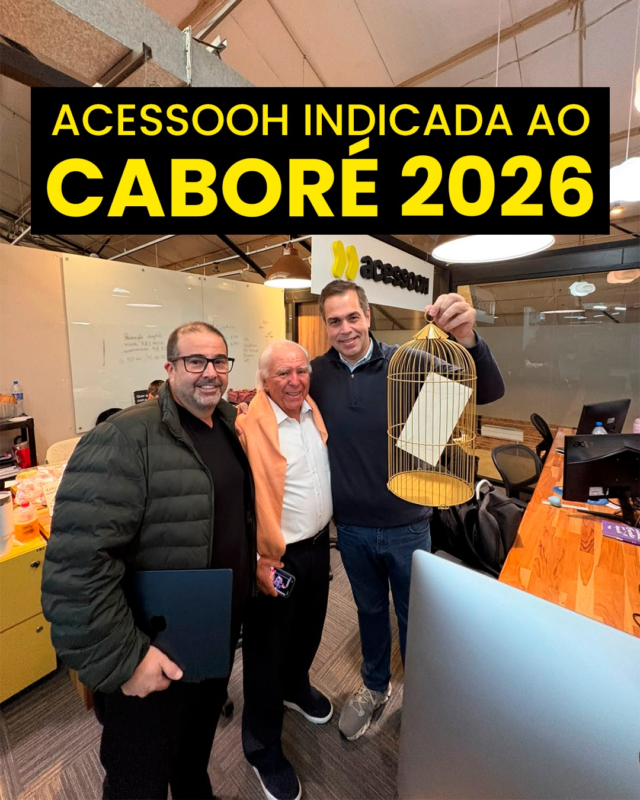 🦉 A coruja mais cobiçada da publicidade mandou o recado: a Acessooh está oficialmente indicada ao Caboré 2026 na categoria Serviços de Marketing!

Criado pelo @meioemensagem, o Caboré é o maior prêmio da indústria de comunicação e mídia no Brasil. Ver a nossa inteligência urbana e estratégia em OOH reconhecidas nesse nível mostra o valor real que entregamos todos os dias para o mercado.

Essa conquista é de todo o nosso time, clientes e parceiros!

Bora buscar essa coruja juntos? 

#Acessooh #Cabore2026 #OOH #ServicosDeMarketing #MidiaExterior